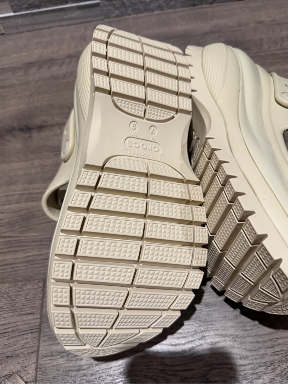 CROCS Cream Platform Double-Strap Sandals - Picture 7 of 9